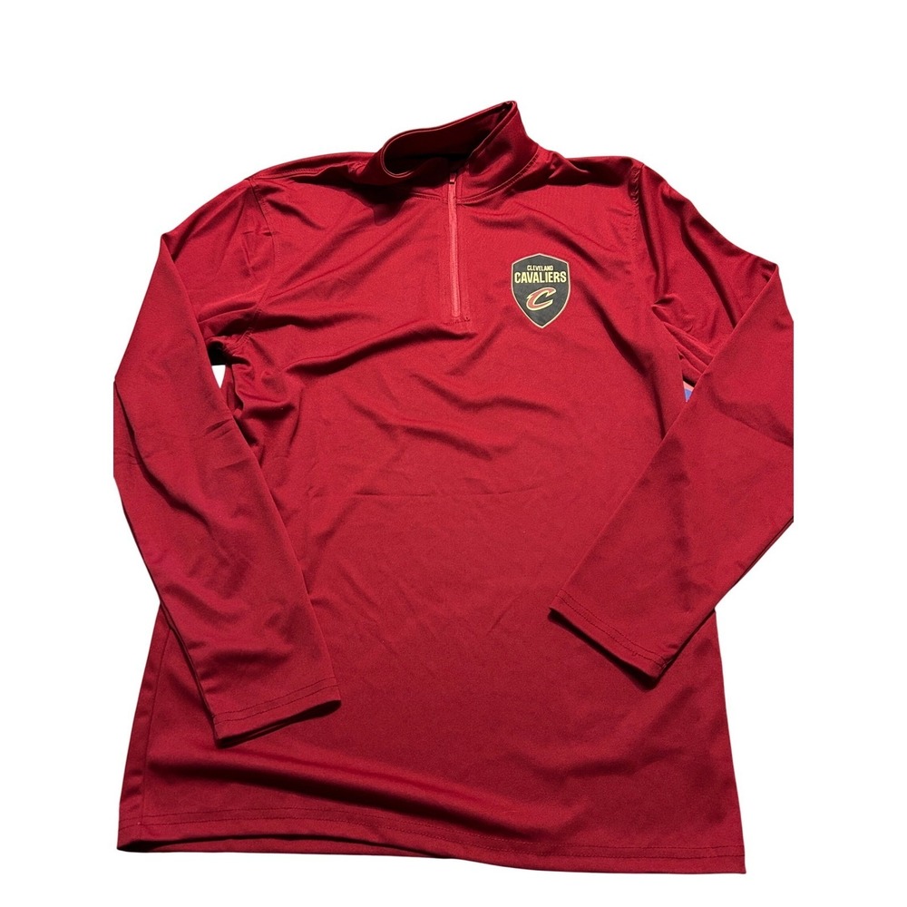 Cleveland Cavaliers NBA Quarter Zip Long Sleeve Shirt Red Size M